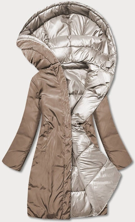 DŁUGA DWUSTRONNA KURTKA ZIMOWA BEŻOWY/CAMEL (L22-9852-63/301)