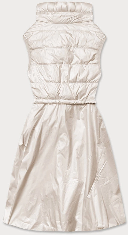 Kamizelka z rozkloszowanym dołem jasny beż (ag3-06)