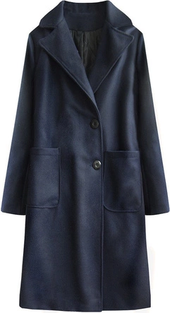 DŁUGI BAWEŁNIANY PŁASZCZ GRANATOWY (515/1ART)