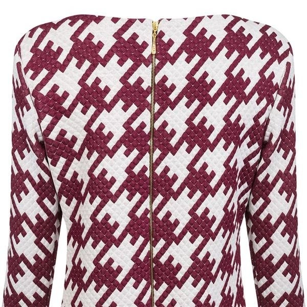 PIKOWANA BORDOWA WZORZYSTA SUKIENKA (S228)