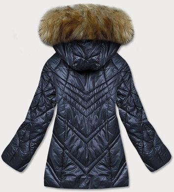 Przejściowa kurtka damska z kapturem granatowa (H-97)