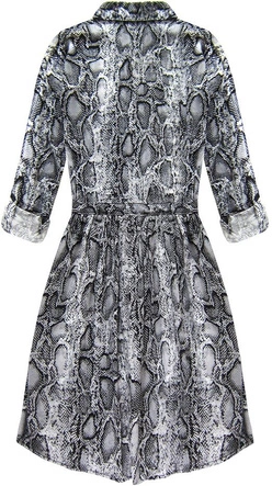 SUKIENKA KOSZULOWA W WĘŻOWY WZÓR SZARA (132ART)