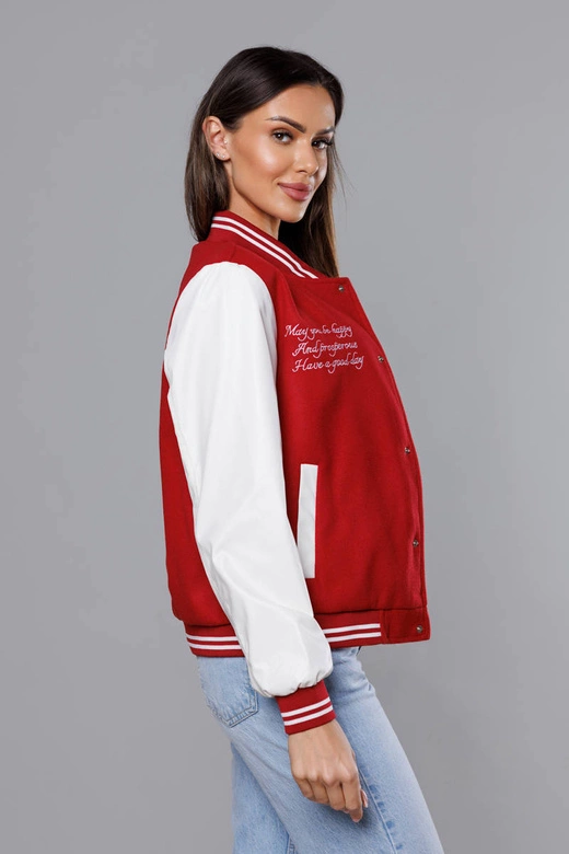 Kurtka damska bomber ciemnoczerwona (16M9067-270)