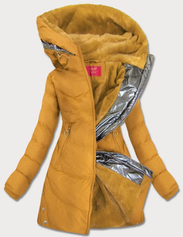 WODOODPORNA ZIMOWA KURTKA DAMSKA ŻÓŁTA (M-231)