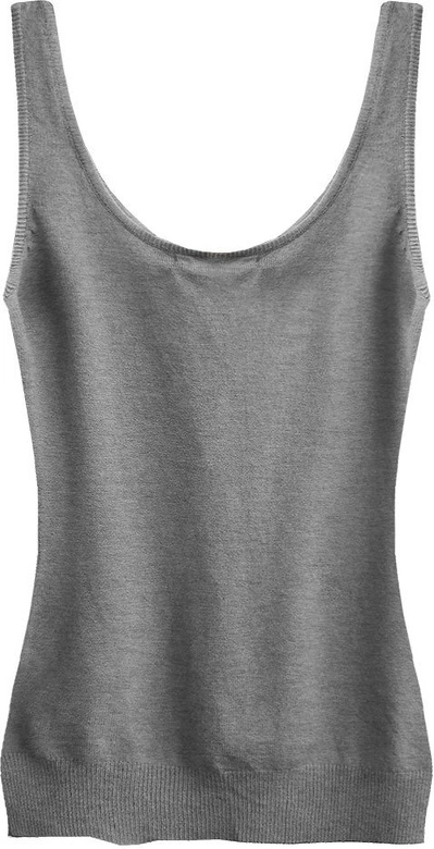 SWETERKOWA BLUZKA NA RAMIĄCZKACH SZARA (1125)