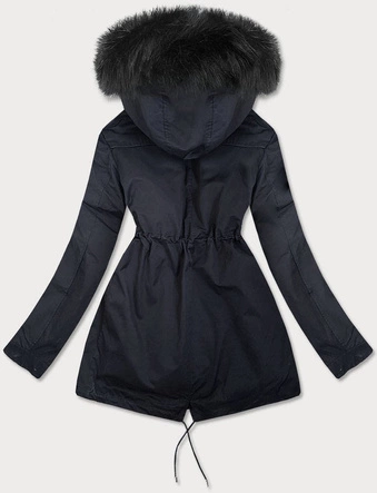 DAMSKA PARKA ZIMOWA Z PODPINKĄ GRANATOWA (GWW1896)