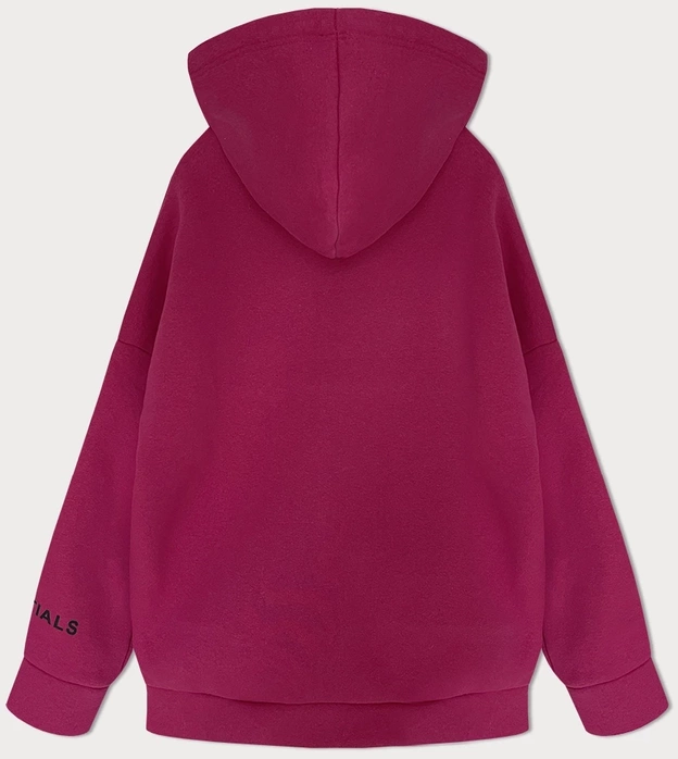 Gruba bluza damska kangurka fuksja (22936)