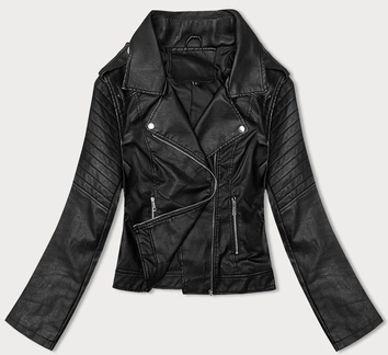 Damska ramoneska z kołnierzem czarna (11Z8097)