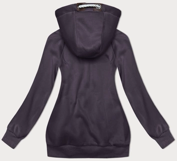 Rozpinana gładka bluza damska ciemny fiolet (2311)