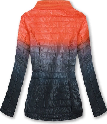 KURTKA OMBRE Z KAPTUREM POMARAŃCZOWO-CZARNA (W616BIG)