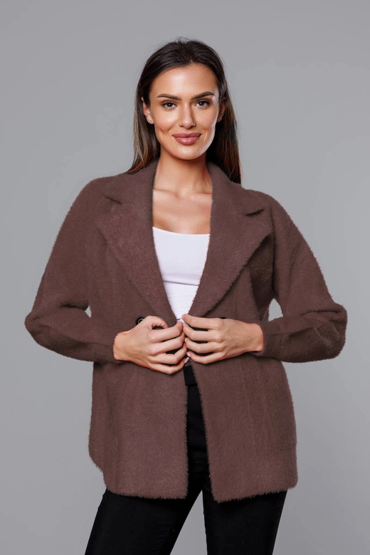 Krótka narzutka alpaka ciemne kakao (CJ65)