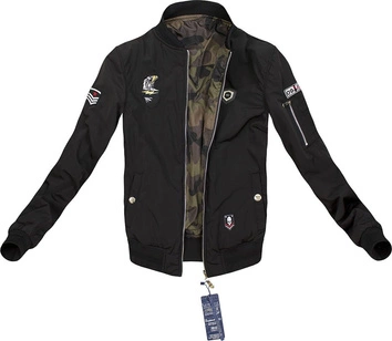 DWUSTRONNA KURTKA BOMBER CZARNA (XM518X)
