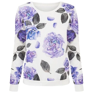 BLUZA PRINT W KWIATY ŚMIETANOWA (BL22)