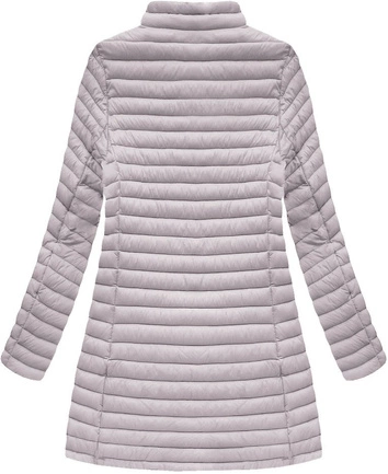 PIKOWANA KURTKA Z KAPTUREM JASNOSZARA (7470-PLUS)