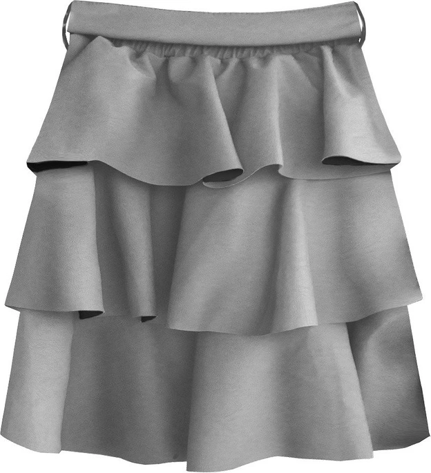 SPÓDNICA Z EKOSKÓRY MINI SZARA (510ART)