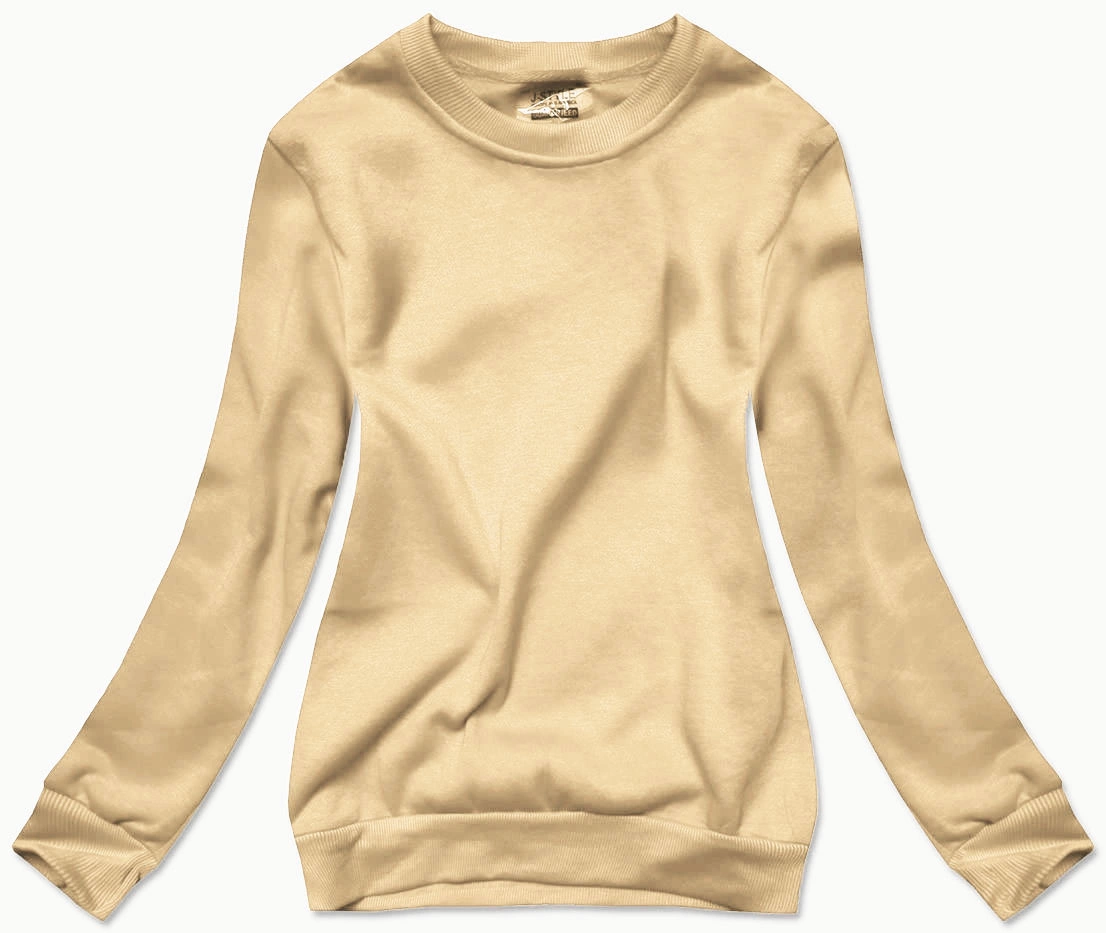 Bluza dresowa damska ze ściągaczami jasny beżowy (W01-159)