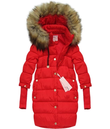 PIKOWANA KURTKA Z RĘKAWEM 3/4 CZERWONA (W610)