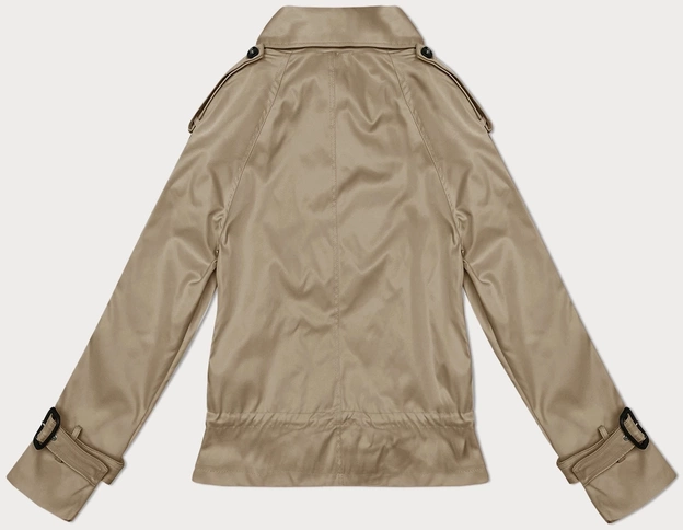 Kurtka z klapami na podszewce beżowa ciemna (1802#-5)