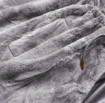 Kurtka futerko z kapturem szara (br8049-9)