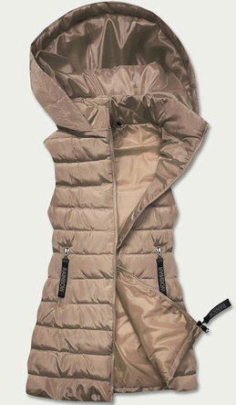 PUCHOWY BEZRĘKAWNIK DAMSKI BEŻOWY (B8010-12)