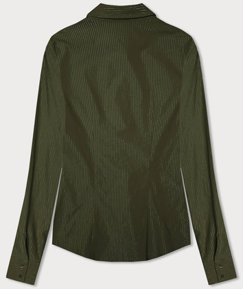 Koszula damska w srebrne paseczki khaki (AWT0111)