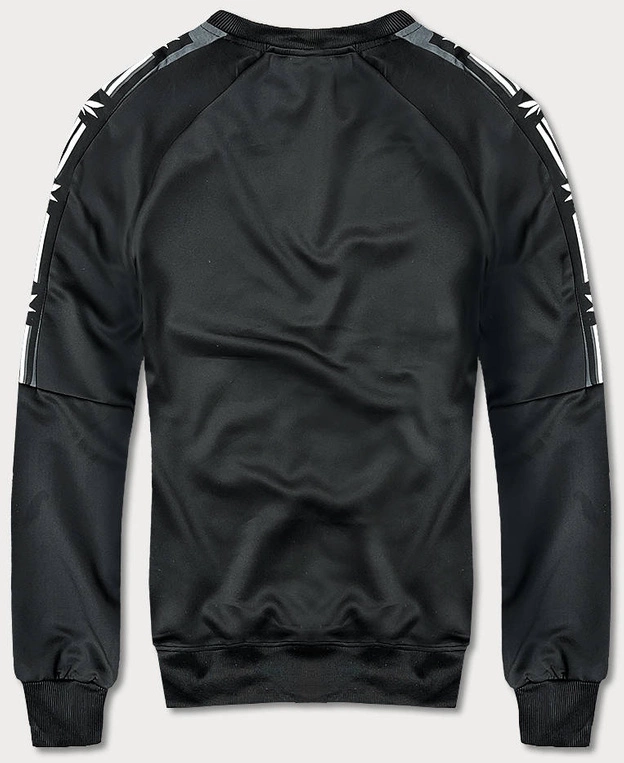 Męska bluza z nadrukiem czarna (8B1108-3)