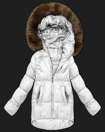 Damska kurtka bombka z kapturem S'West złamany biały (B8280-26)