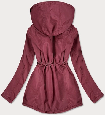 KURTKA DAMSKA Z KAPTUREM BORDOWA (B2660-98032)