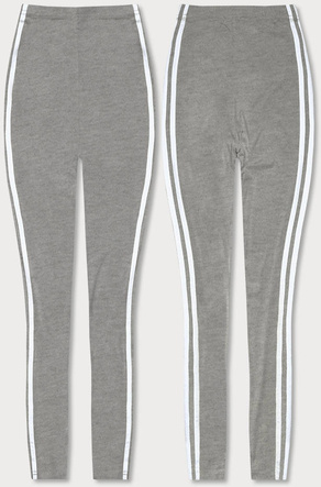 Bawełniane legginsy szary melanż (YW01049-3-1)