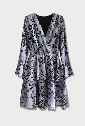 Sukienka z kopertowym dekoltem szara (454/1art)