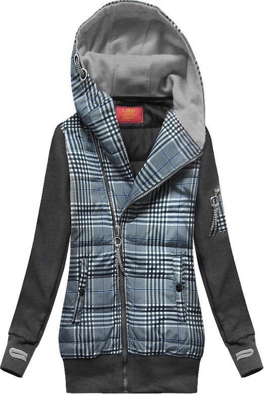 Bluza z łączonych materiałów granatowo-grafitowa (AMG-611A)