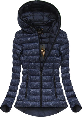 PIKOWANA KURTKA Z KAPTUREM GRANATOWA (7149)