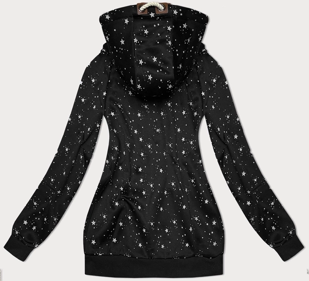 Rozpinana damska bluza w gwiazdki czarna (2313)