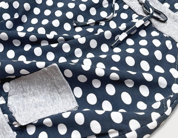 DAMSKA SUKIENKA W GROCHY Z KIESZONKĄ GRANATOWA (1570)