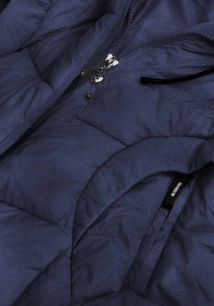 PIKOWANA KURTKA DAMSKA ZIMOWA GRANATOWA (209-1)