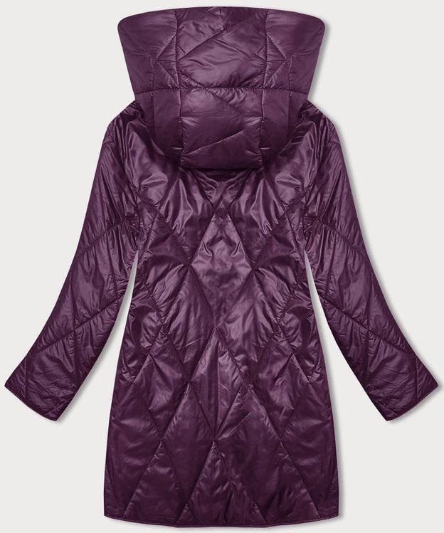 Damska kurtka z ozdobnym kapturem fioletowa (B8227-71)