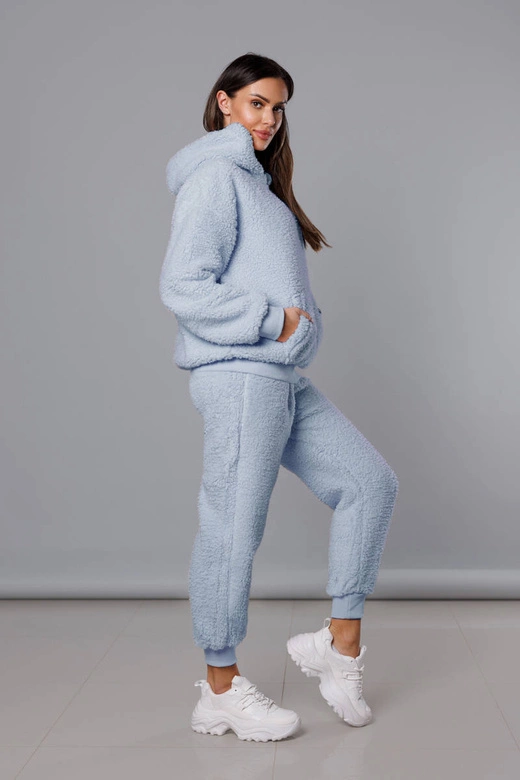 Ciepły komplet dresowy damski miś błękitny (YP-1104)