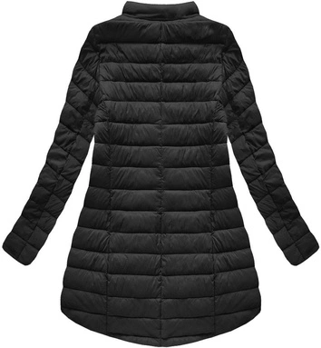 PIKOWANA KURTKA Z KAPTUREM CZARNA (7471-PLUS)