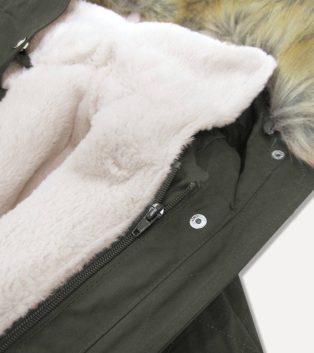 DAMSKA PARKA Z PODPINKĄ KHAKI (1998A)