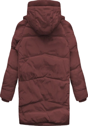 KURTKA Z PUCHEM NATURALNYM BORDOWA (6319pu)
