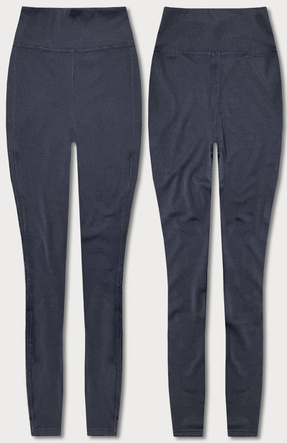 Legginsy damskie z ozdobnymi szwami granatowe (54460)