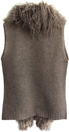 SWETERKOWA KAMIZELKA O GRUBYM SPLOCIE BRĄZOWA (1595)