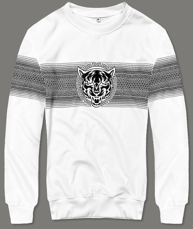 Cienka bluza z nadrukiem biała (8B1103-1)