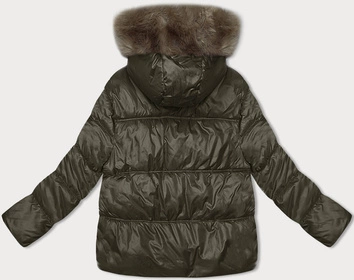 Zimowa kurtka damska z kapturem army (B8205-11)