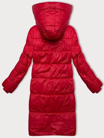 Zimowa kurtka damska z kapturem Glakate czerwona (LU-238001#)