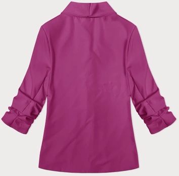 Cienka marynarka z marszczonymi rękawami fuksja (22-356)