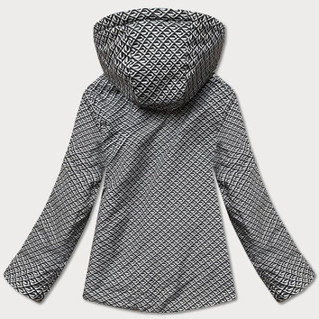 Krótka błyszcząca kurtka damska granat (w586-1)