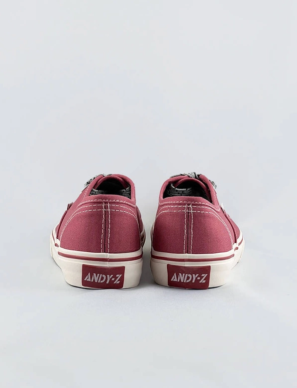 Sznurowane tenisówki damskie ciemny róż (a8879)