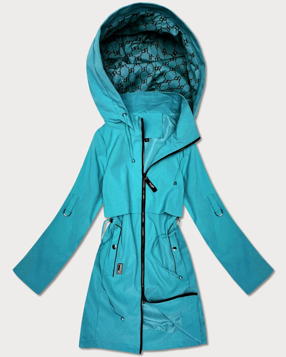 Prosta kurtka damska na podszewce Goodlookin niebieska (KK60409-3#)