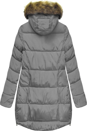 PIKOWANA KURTKA Z KAPTUREM SZARA (859)
